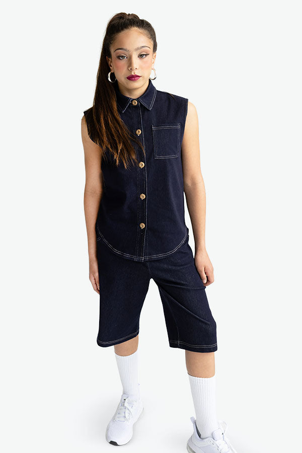 L3859 - DENIM CARGO SHORTS