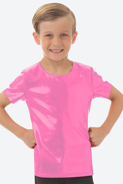 L2190 - SHORT SLEEVE METALIC TOP