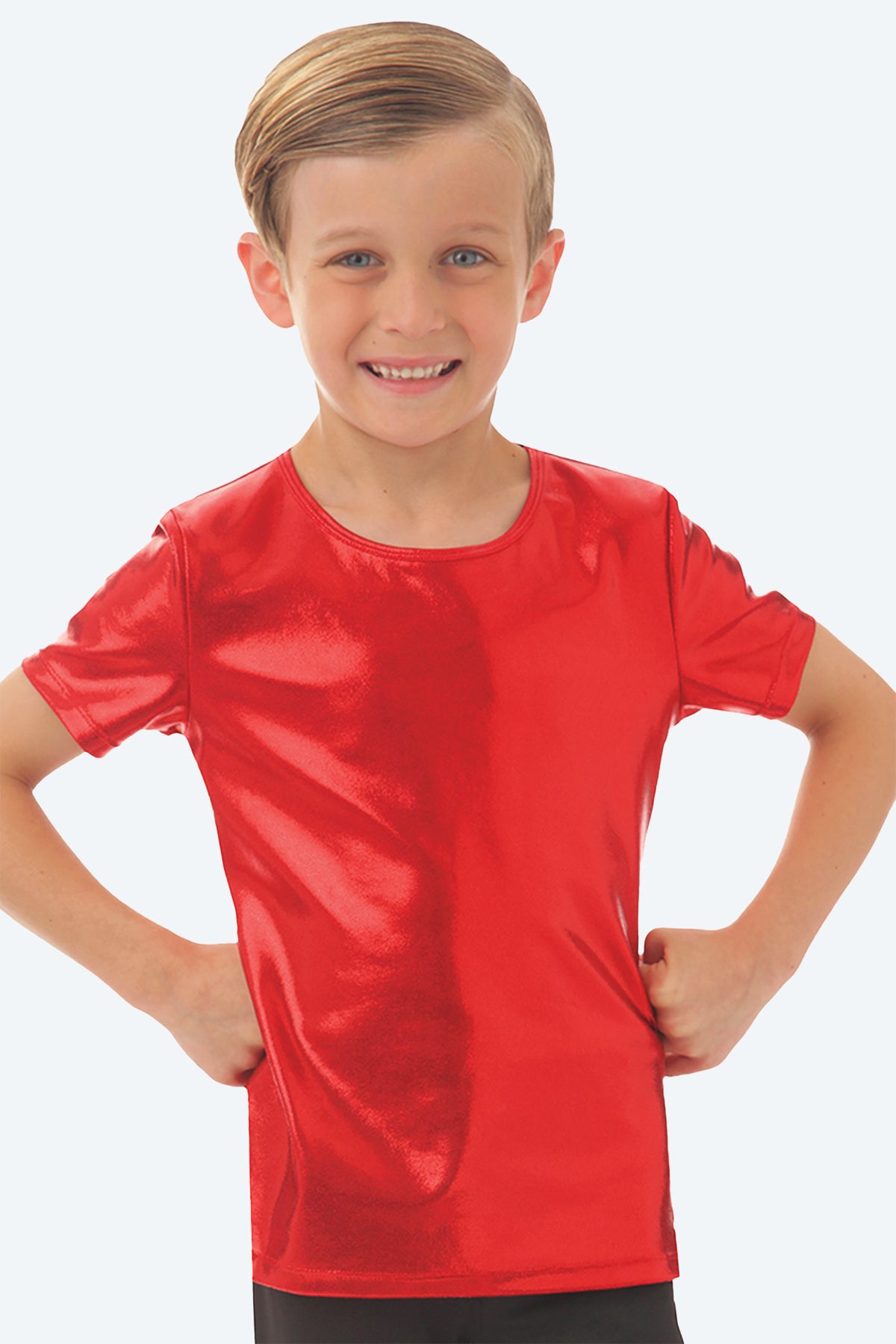 L2190 - SHORT SLEEVE METALIC TOP