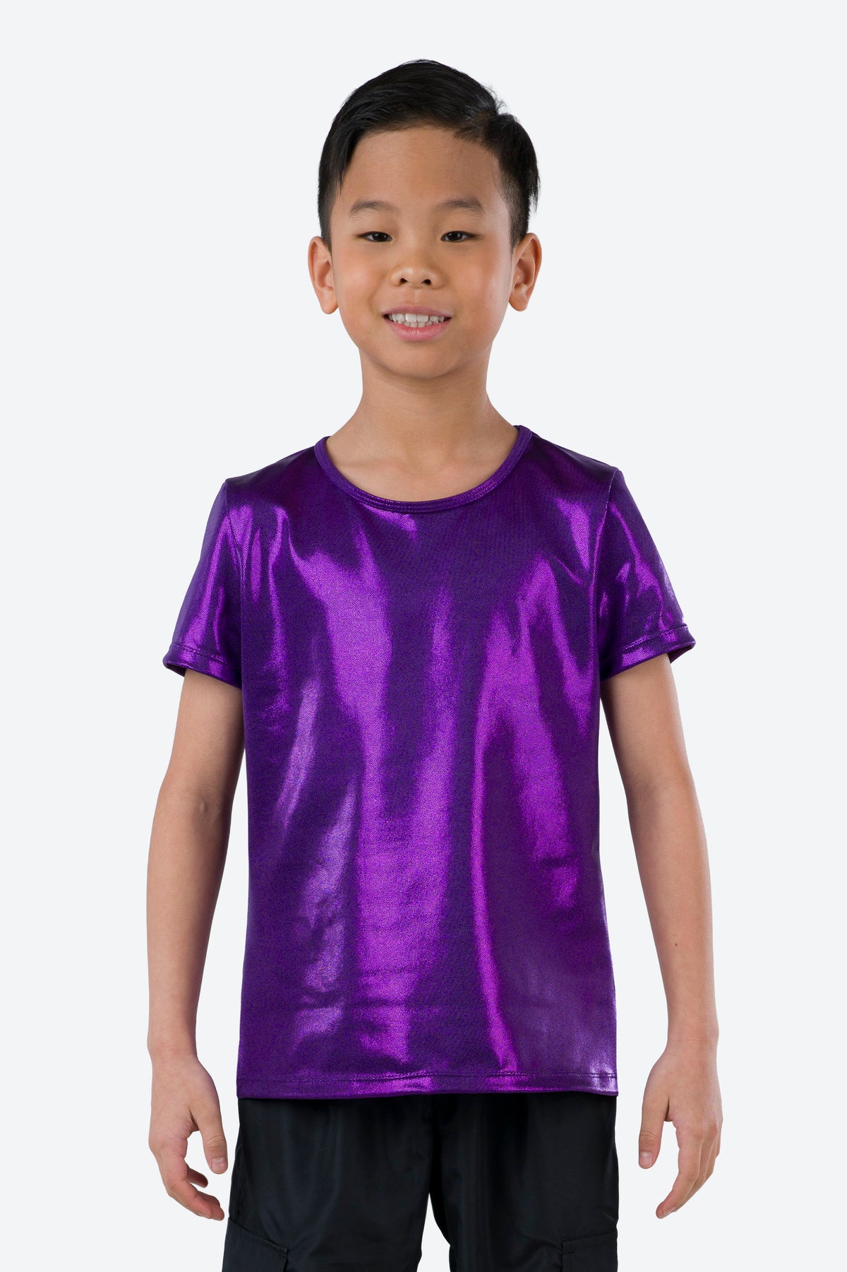 L2190 - SHORT SLEEVE METALIC TOP