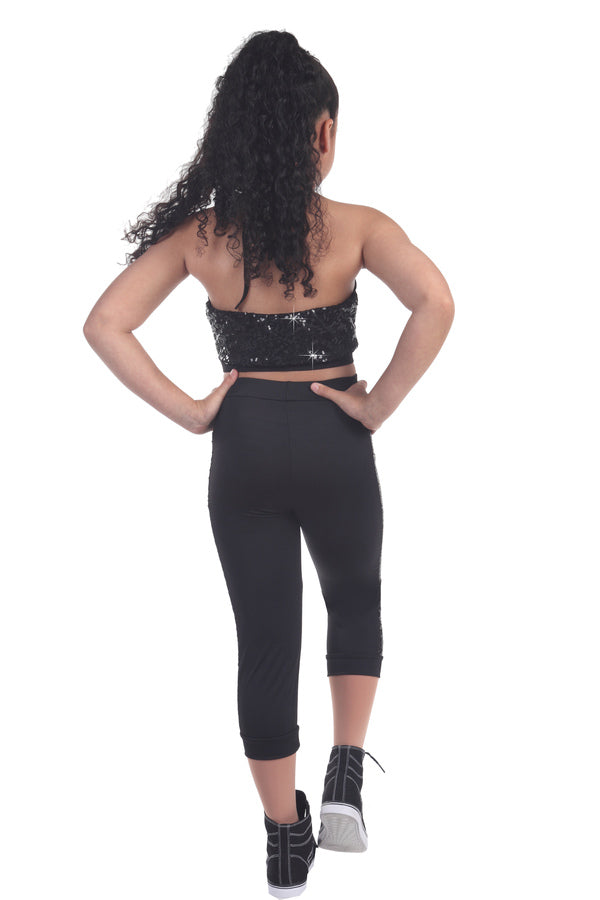 L2698 - Halter Sequin Crop Top