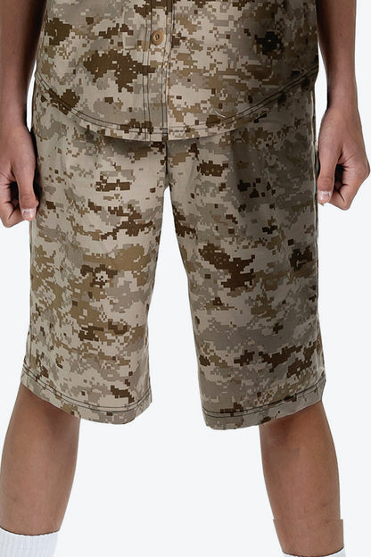 L3871 - CAMO CARGO SHORTS (L3871-shorts-P)