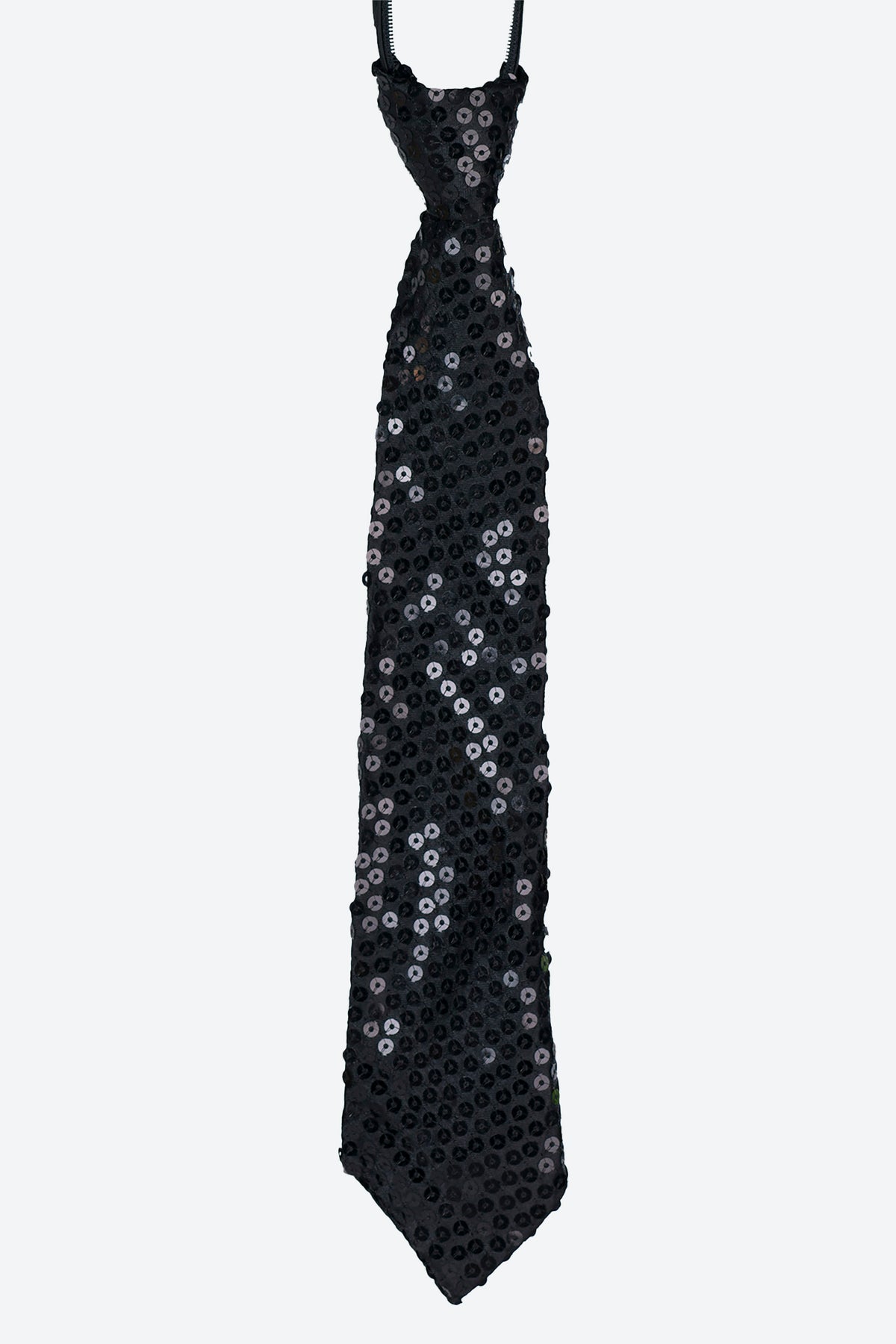 L5516-SEQUIN ZIPPER NECKTIE