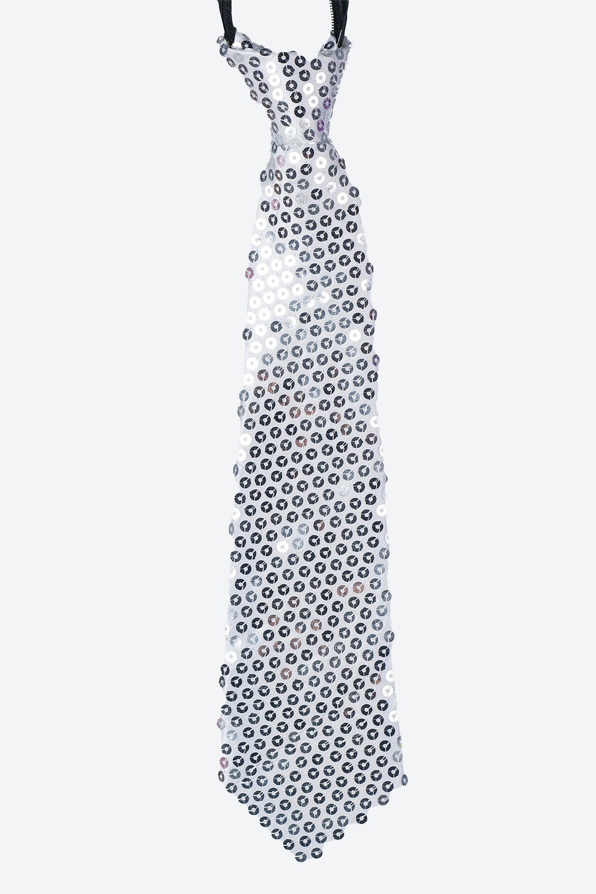 L5516-SEQUIN ZIPPER NECKTIE